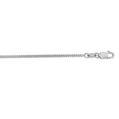 10K White Gold 1.4mm Gourmette 22 Chain with Lobster Lock