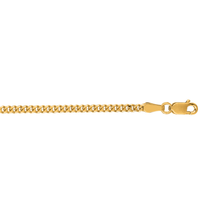 10K Yellow Gold 2.1mm Gourmette 24 Chain with Lobster Lock