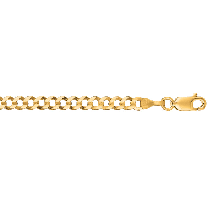 10K Yellow Gold 3.2mm Comfort Curb 18 Chain with Lobster Lock