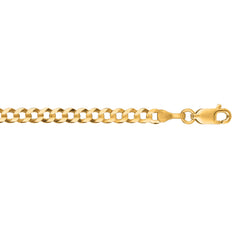10K Yellow Gold 3.2mm Comfort Curb 22 Chain with Lobster Lock