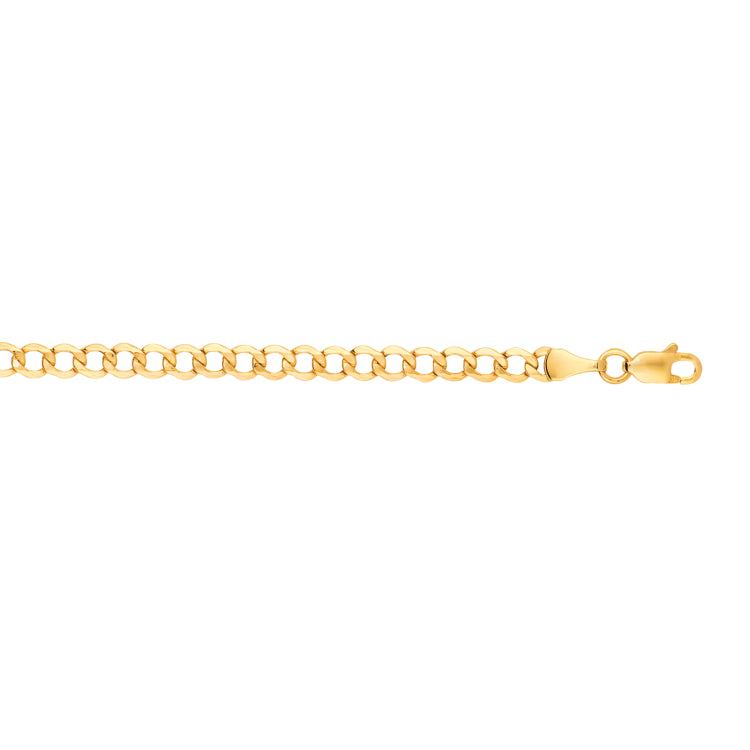 10K Yellow Gold 4.4mm Lite Comfort Curb 22 Chain with Lobster Lock