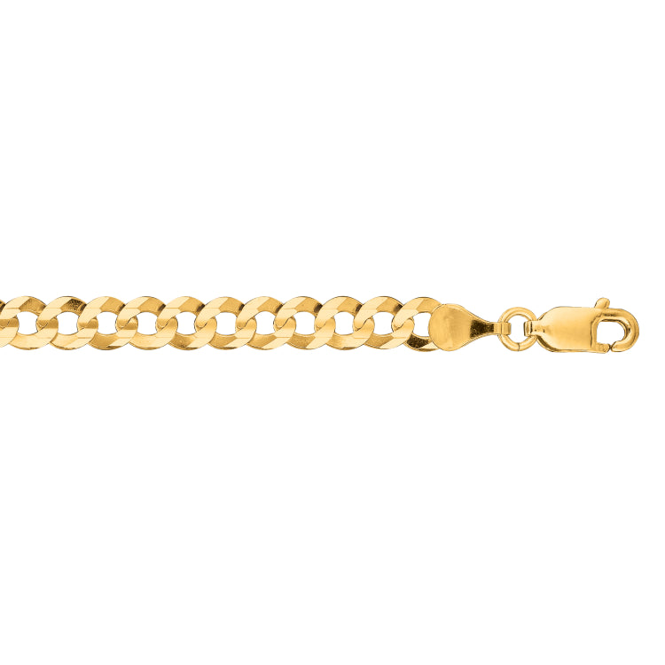 10K Yellow Gold 4.7mm Comfort Curb 8 Chain Bracelet with Lobster Lock
