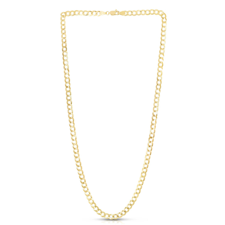 10K Yellow Gold 5.3mm Lite Comfort Curb 24 Chain with Lobster Lock