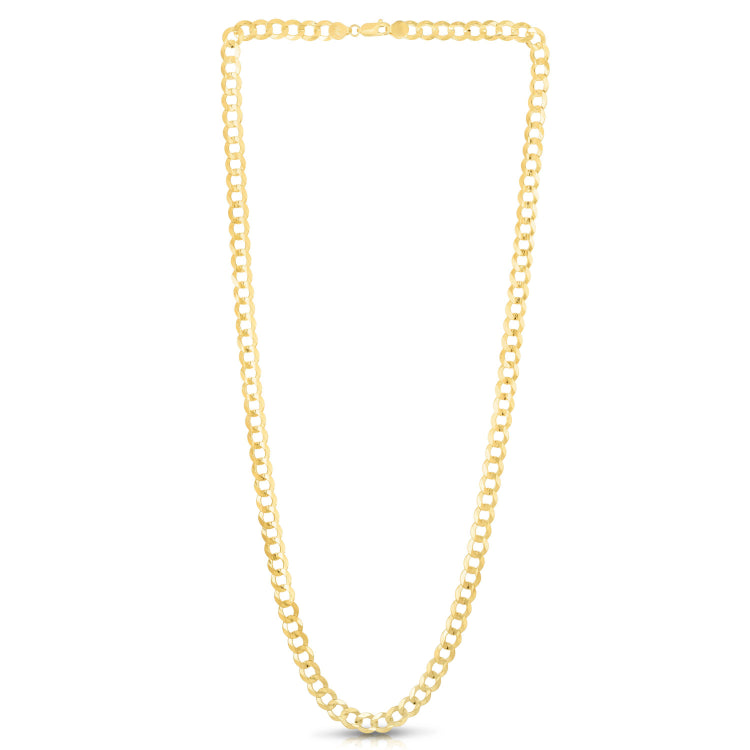 10K Yellow Gold 6.2mm Lite Comfort Curb 24 Chain with Lobster Lock