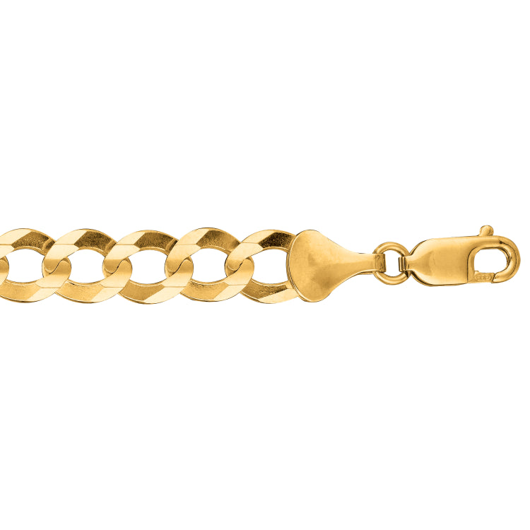 10K Yellow Gold 8.2mm Comfort Curb 24 Chain with Lobster Lock