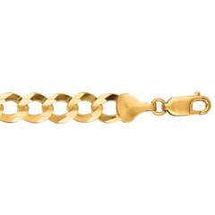 10K Yellow Gold 8.2mm Comfort Curb 24 Chain with Lobster Lock