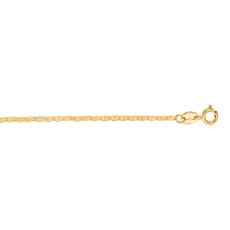10K Yellow Gold 1.2mm Mariner 20 Chain with Spring Ring