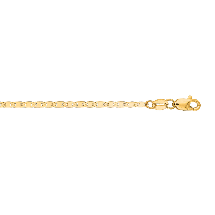 10K Yellow Gold 1.7mm Mariner 16 Chain with Lobster Lock