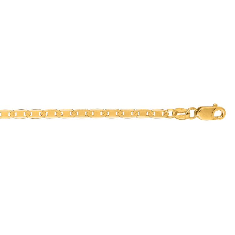 10K Yellow Gold 2.3mm Mariner 18 Chain with Lobster Lock