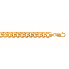 10K Yellow Gold 8mm Semi-Solid Miami Cuban 8.5 Chain Bracelet with Lobster Lock