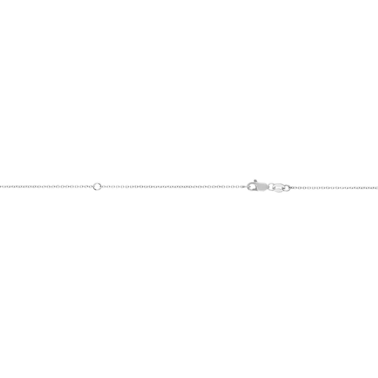 10K White Gold 0.87mm Extendable Diamond Cut Cable 18 Chain with Lobster Lock. Jump ring at 16 inches.