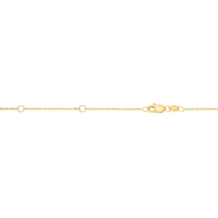 10K Yellow Gold .8mm Extendable Diamond Cut Cable 18 Chain (Jump Ring at 16 & 17 inch) with Lobster Lock