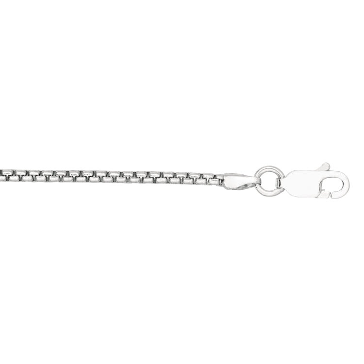 Sterling Silver 1.8mm Round Box 22 Chain with Lobster Clasp
