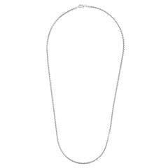 Sterling Silver 2mm Round Box 24 Chain with Lobster Clasp