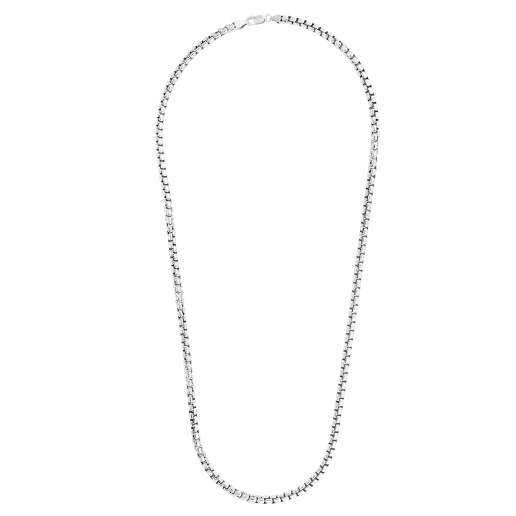 Sterling Silver 5.2mm Round Box 22 Chain with Lobster Clasp