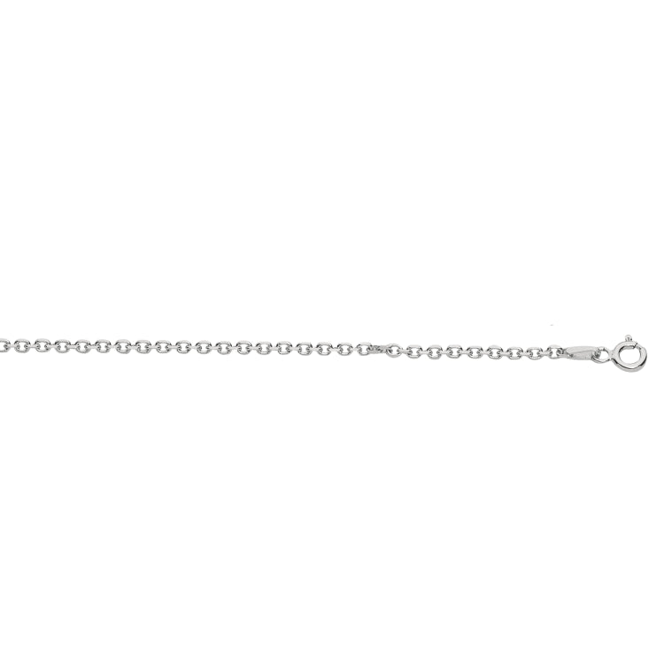 Sterling Silver 2.2mm Diamond Cut Cable 24 Chain with Lobster Clasp