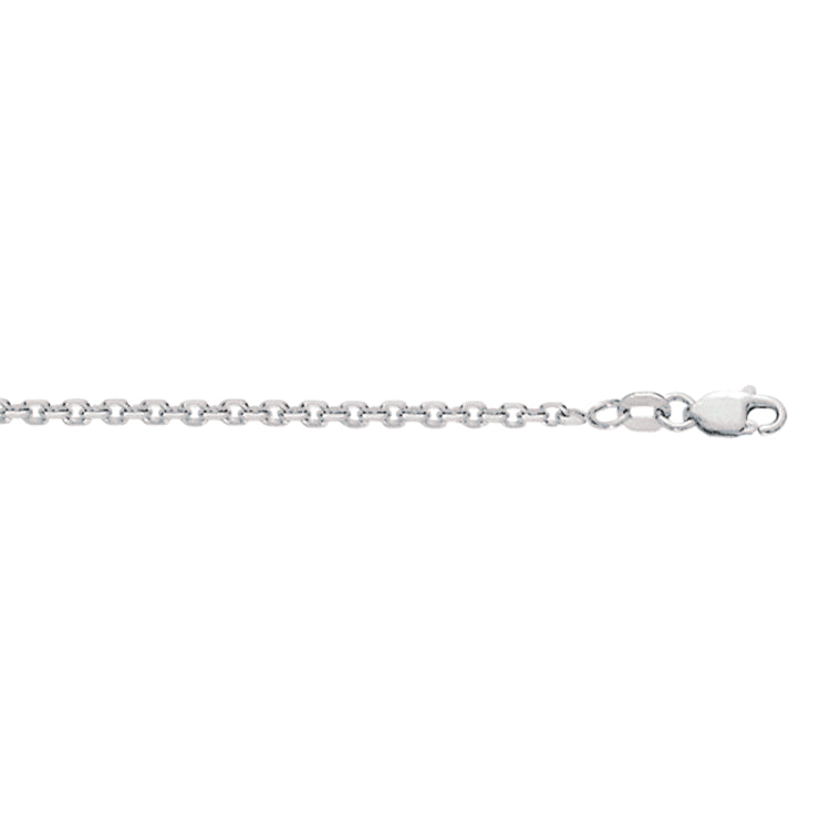 Sterling Silver 2.75mm Diamond Cut Cable 20 Chain with Lobster Clasp