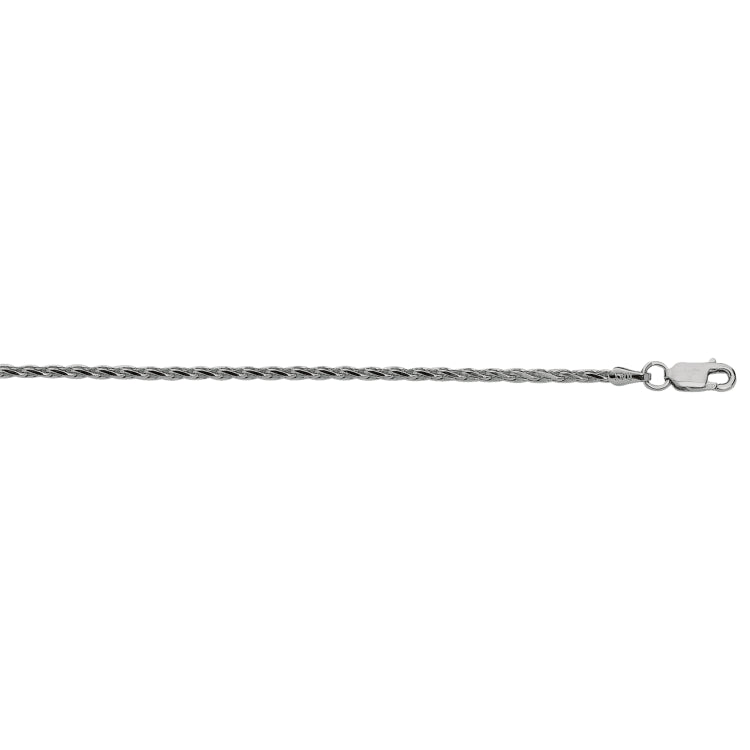 Sterling Silver 2.2mm Diamond Cut Wheat 18 Chain with Lobster Clasp