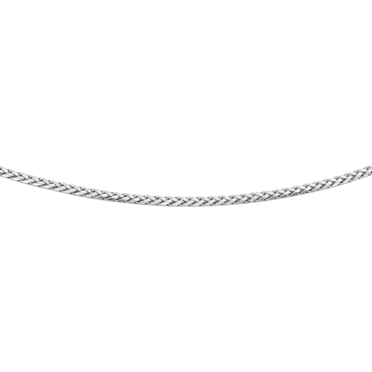 Silver 3.2mm Semi-Solid Wheat 18 Chain with Lobster Lock