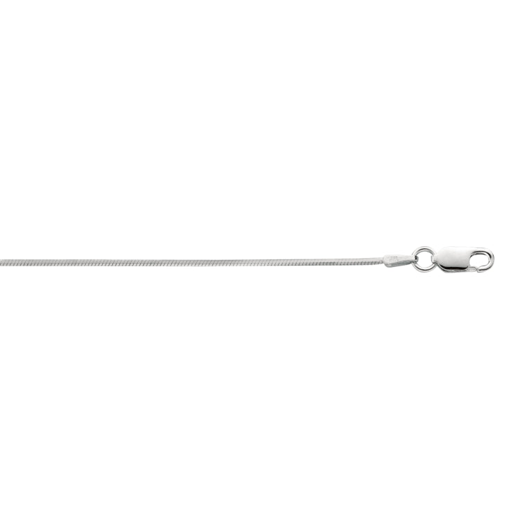 Sterling Silver 1.2mm Octogonal Snake 20 Chain with Lobster Clasp