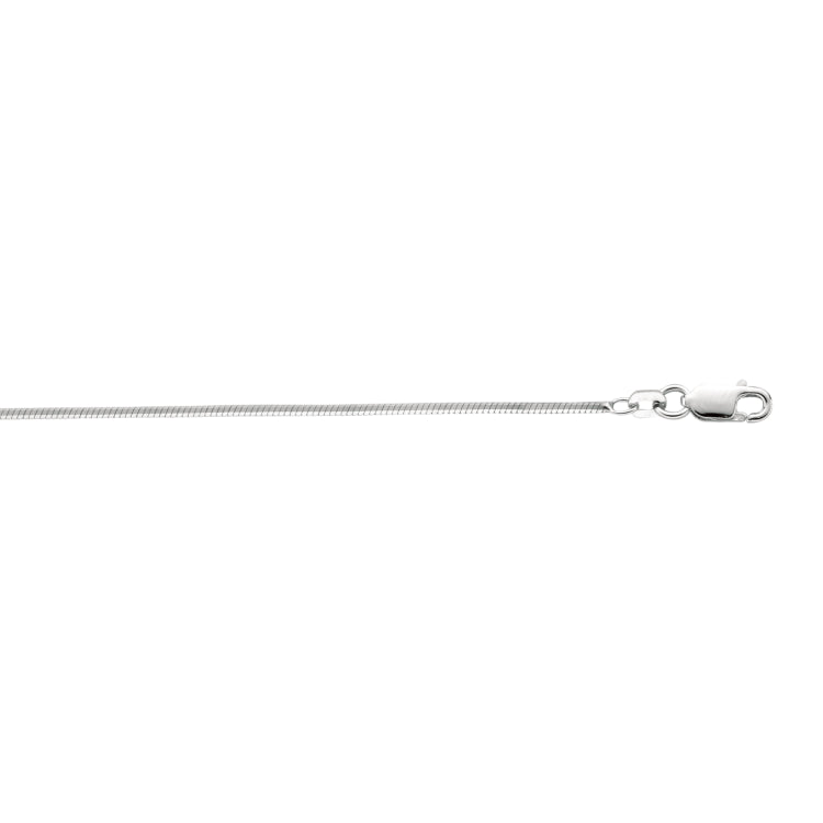 Sterling Silver 1.3mm Octogonal Snake 20 Chain with Lobster Clasp