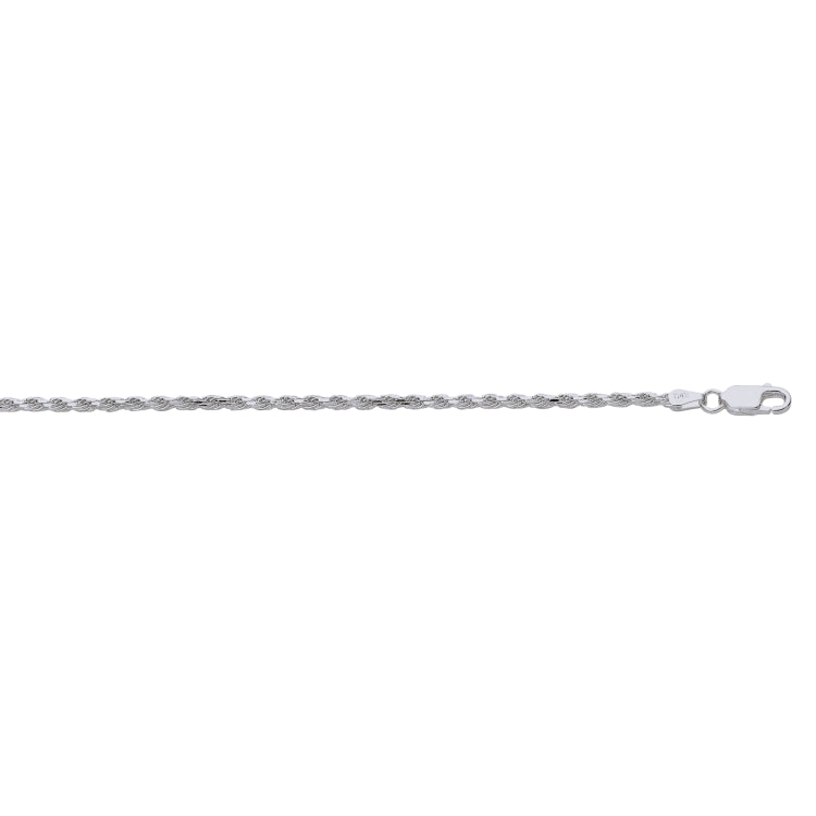 Sterling Silver 2.2mm Rope 24 Chain with Lobster Clasp