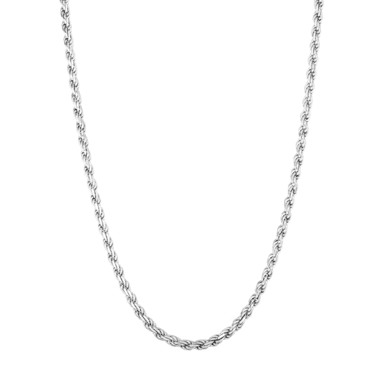 Sterling Silver 6mm Rope 8.5 Chain Bracelet with Lobster Clasp