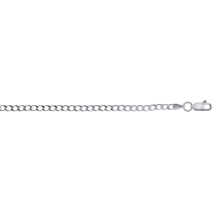 Sterling Silver 3mm Comfort Curb 24 Chain with Lobster Clasp
