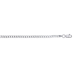 Sterling Silver 3mm Comfort Curb 24 Chain with Lobster Clasp