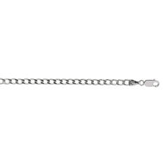 Sterling Silver 3.7mm Comfort Curb 20 Chain with Lobster Clasp