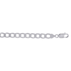 Sterling Silver 7.8mm Comfort Curb 22 Chain with Lobster Clasp