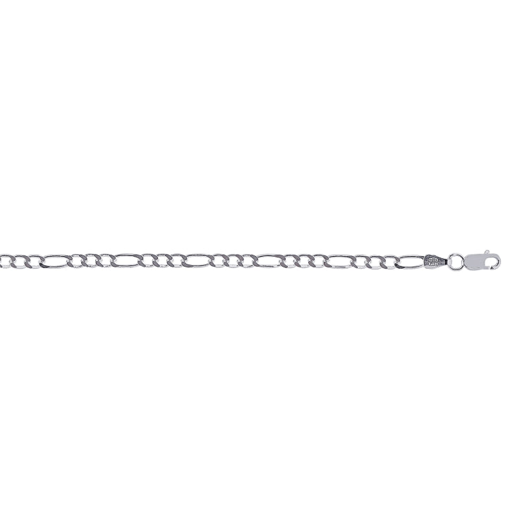 Sterling Silver 3mm Figaro 20 Chain with Lobster Clasp