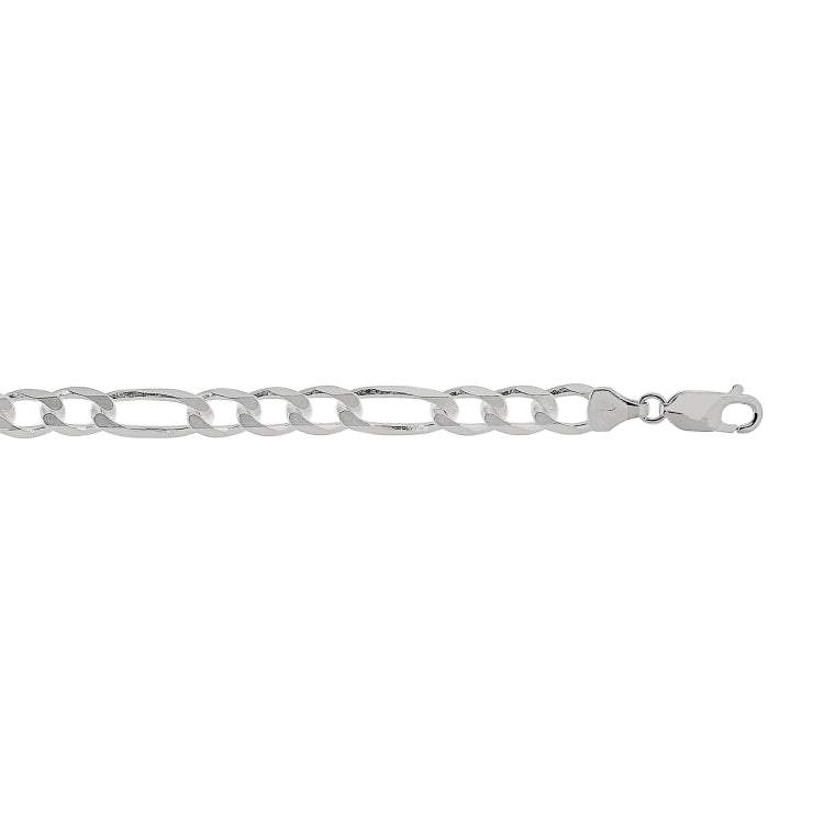 Sterling Silver 7mm Figaro 24 Chain with Lobster Clasp