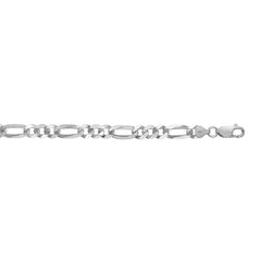Sterling Silver 7.8mm Figaro 22 Chain with Lobster Clasp