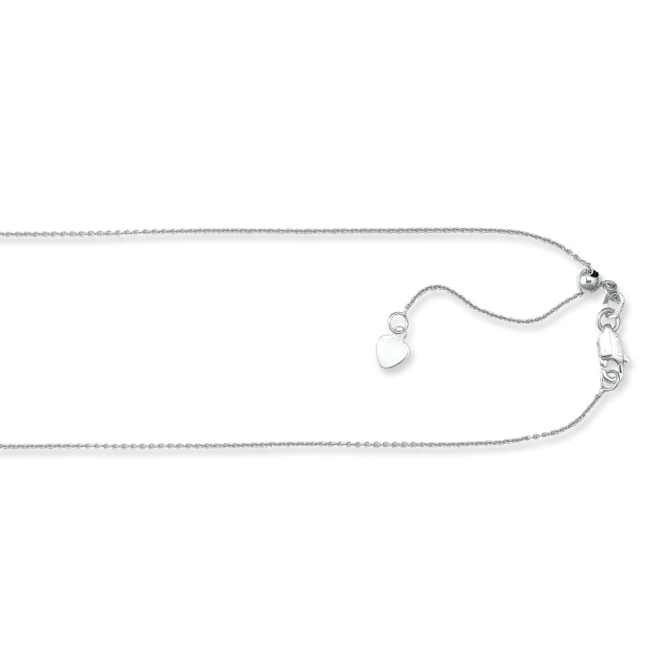 Silver 1.1mm Adjustable 30 Cable Chain with Lobster Lock