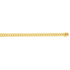 10K Yellow Gold 8.5 7.1mm Classic Miami Cuban Chain Bracelet with Box Lock