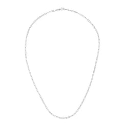 14K White Gold 2.1mm Paperclip 18 Chain with Lobster Lock
