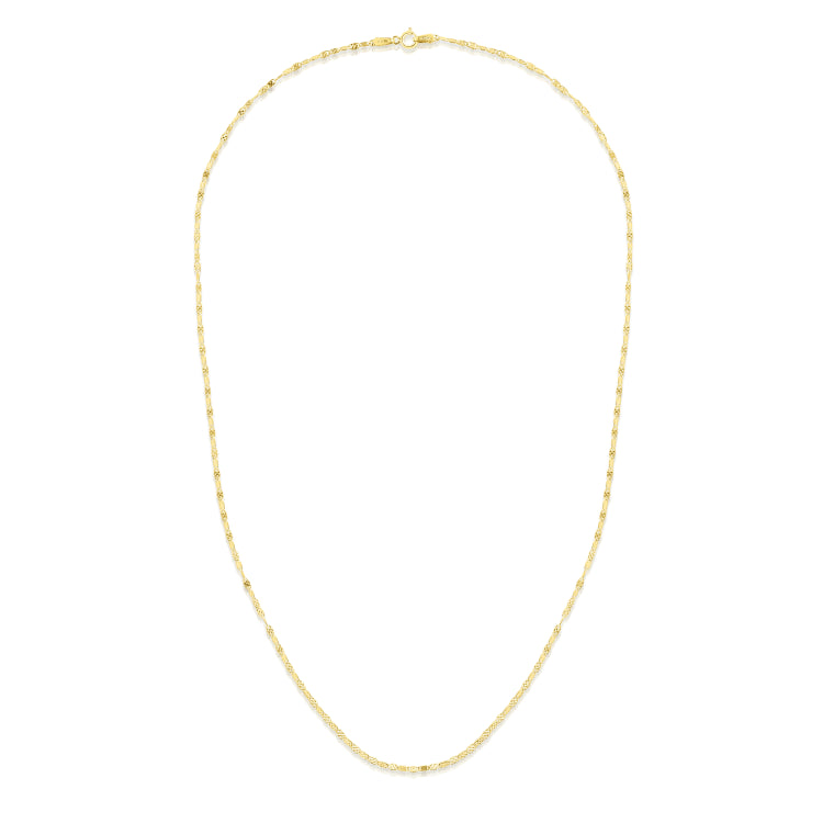 14K Yellow Gold 1.7mm Sparkle Valentino 16 Chain with Lobster Lock