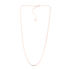 14K Rose Gold 1.5mm Adjustable Paperclip 22 Chain with Lobster Lock