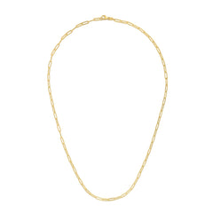 14K Yellow Gold 2.5mm Paperclip 7 Chain Bracelet with Lobster Lock