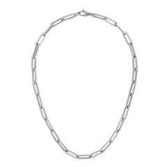 14K White Gold 6.1mm 18 Paperclip Chain Necklace with Lobster Lock