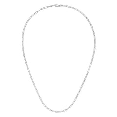 14K White Gold 24 2.5mm Paperclip Chain with Lobster Lock