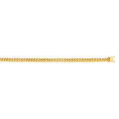 14K Yellow Gold 20 4.5mm Semi-Solid Miami Cuban Chain with Box Clasp