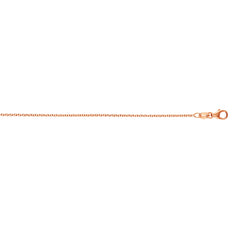 14K Rose Gold 1.25mm 18 Round Cable Chain with Lobster Clasp