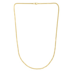 14K Yellow Gold 2.5mm 24 Solid Round Box Chain with Lobster Clasp
