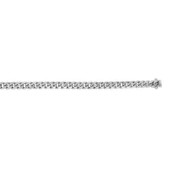 14K White Gold 8.5 5mm Miami Cuban Chain with Box Clasp