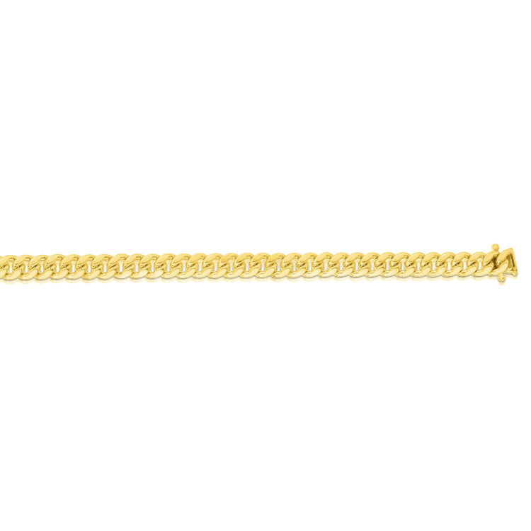 10K Yellow Gold 24 5mm Semi-Solid Miami Cuban Chain with Box Clasp