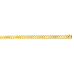 10K Yellow Gold 24 5mm Semi-Solid Miami Cuban Chain with Box Clasp