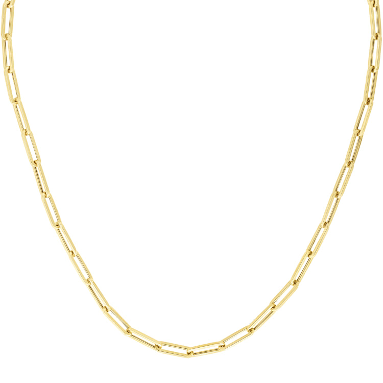 10K Yellow Gold 4.2mm Polished 24 Paperclip Necklace