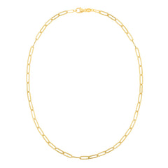 14K Yellow Gold 4mm Paperclip 24 Chain Necklace